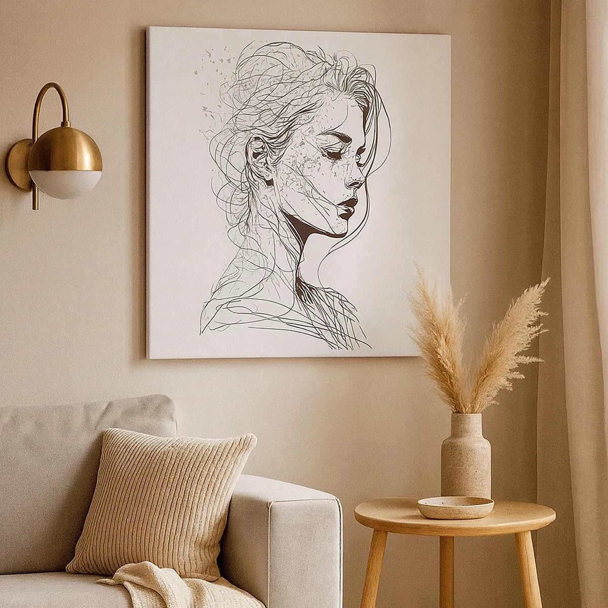 Vászonkép - Portré álmodozásban - 30x30 cm