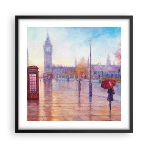 Poszter fehér keretben -  Őszi nap Londonban - 50x50 cm