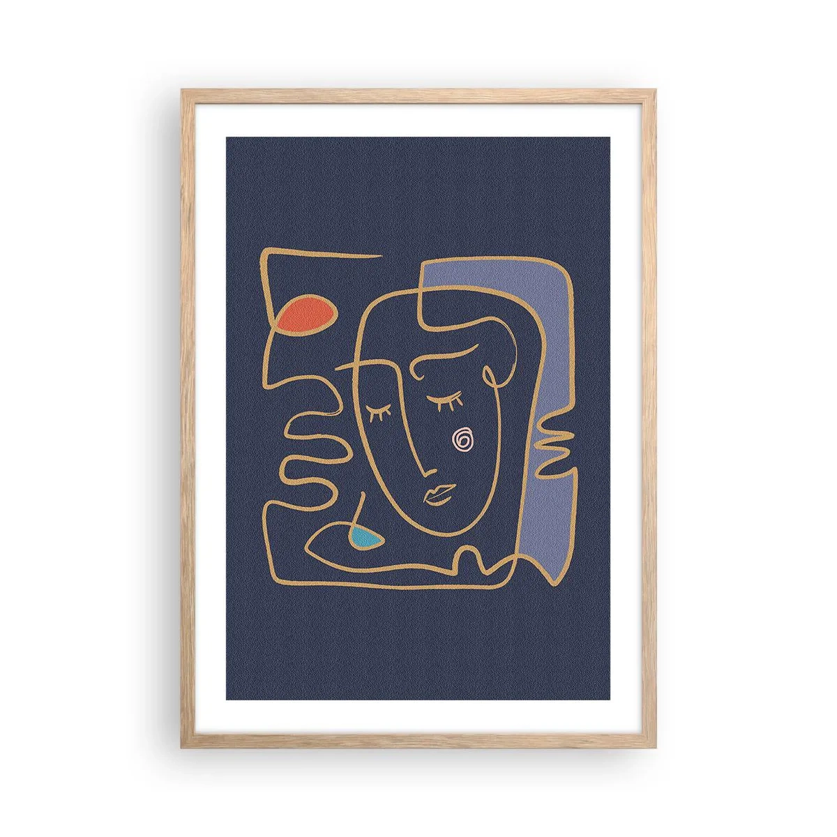 Poszter világos tölgy keretben - Álmodozásban - 50x70 cm