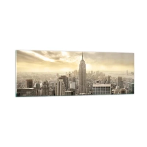 Üveg kép - Szürkéből szőtt New York - 90x30 cm