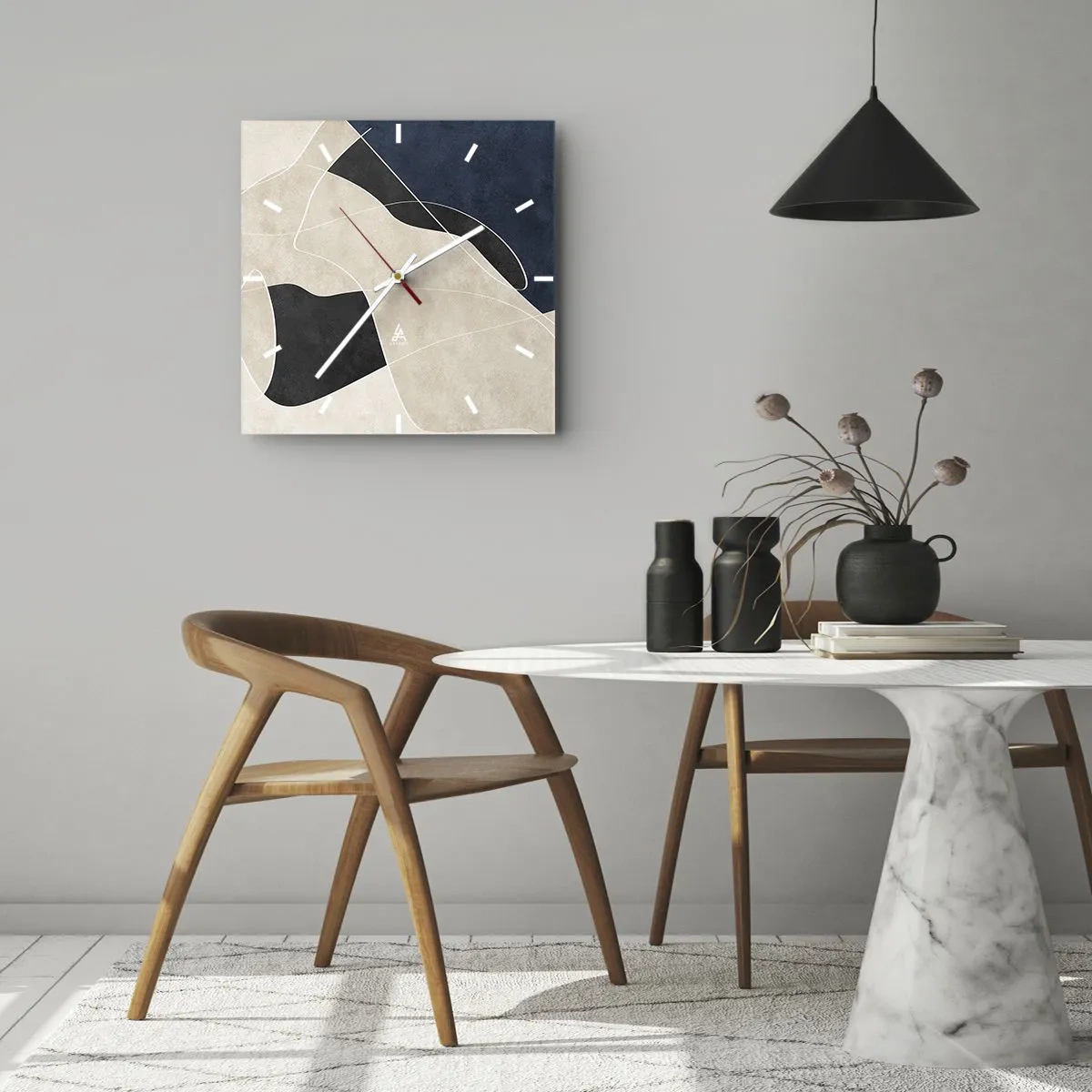 Falióra, Óra - Absztrakt kompozíció - az árnyalatok kontrasztja - 40x40 cm