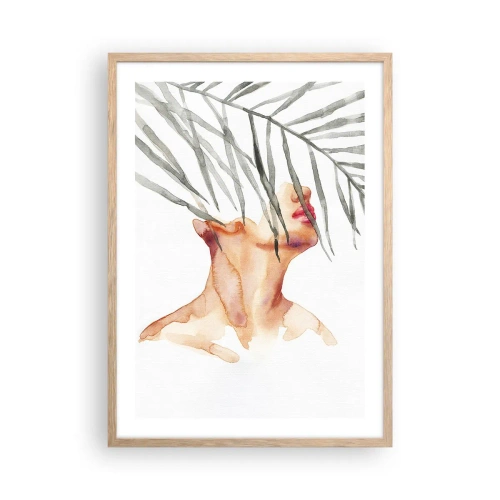 Poszter világos tölgy keretben - A trópusok pulzusát érezni - 50x70 cm