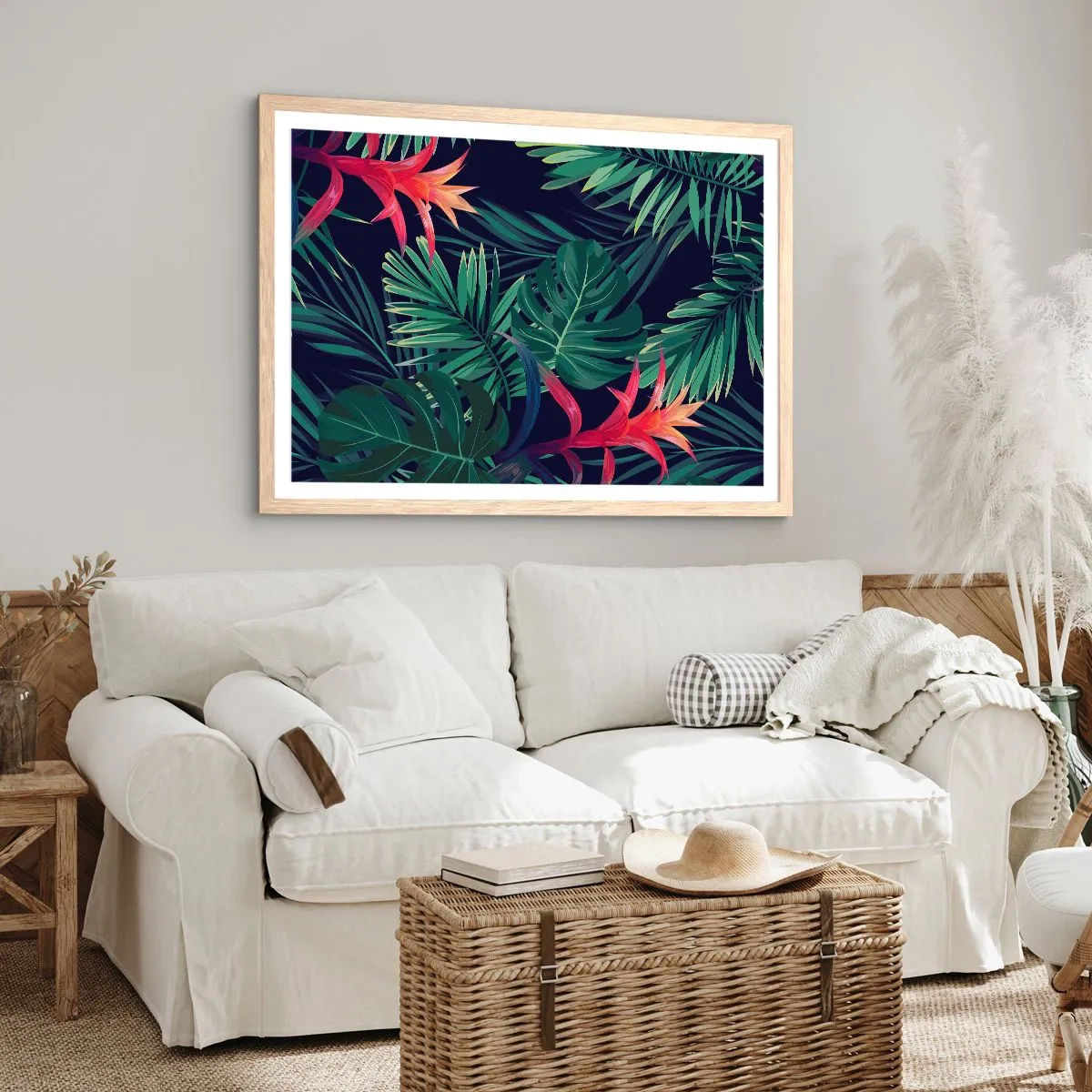 Poszter világos tölgy keretben - Zölden égni - 50x40 cm