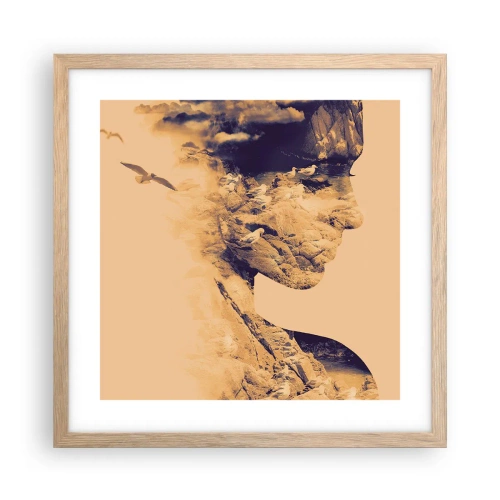 Poszter világos tölgy keretben - Természetes szépség - 40x40 cm