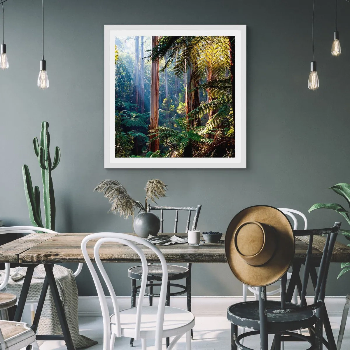 Poszter fekete keretben - Erdei mese - 60x60 cm