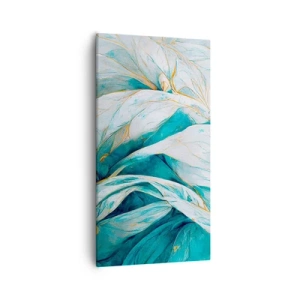 Vászonkép - Kék absztrakció arany motívummal - 55x100 cm