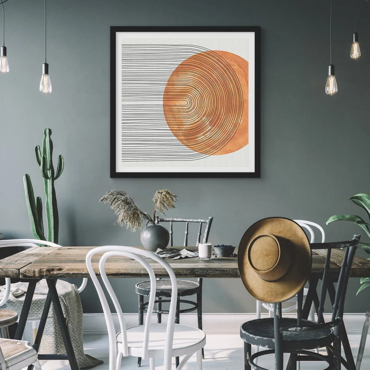 Poszter fehér keretben - Egy napsütéses kompozíció - 40x40 cm