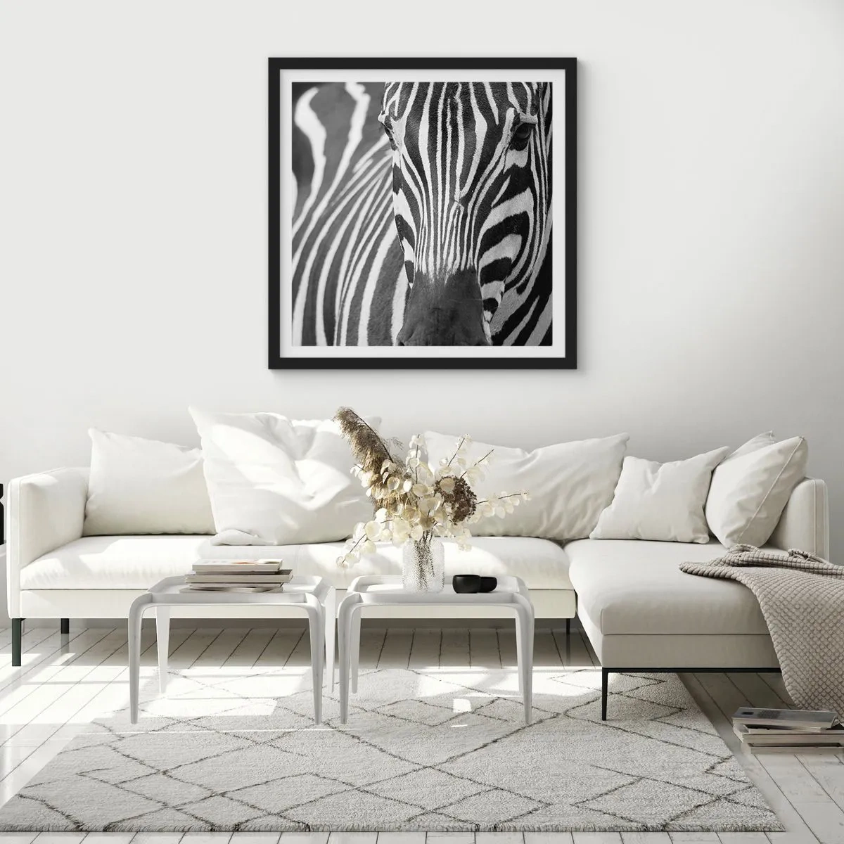 Poszter fehér keretben - A világ fekete-fehér - 40x40 cm