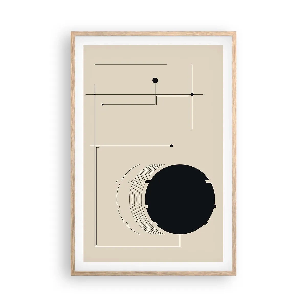 Poszter világos tölgy keretben - Ruganyos és dinamikus kompozíció - 61x91 cm
