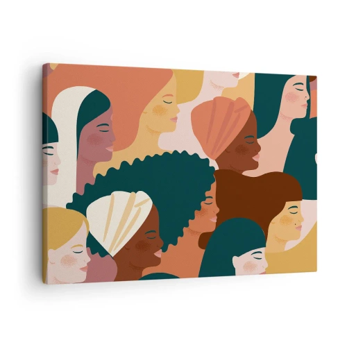 Vászonkép - Színes profilok nőkről különböző stílusokban - 70x50cm - Csak a nőiesség - Modern fali dekoráció nappalihoz és hálószobához ARTTOR