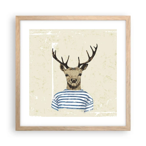 Poszter világos tölgy keretben - Mert szeretem a csíkos pólókat! - 40x40 cm