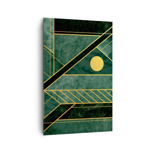 Vászonkép - Az arany és azúrkék dinamikája - 80x120 cm