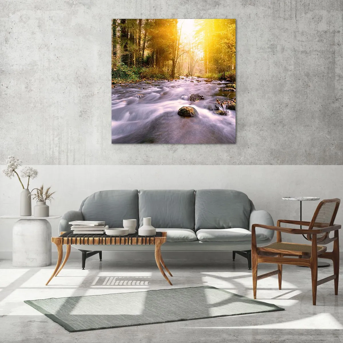 Üveg kép - Malachit ezüst és arany keretben - 60x60 cm