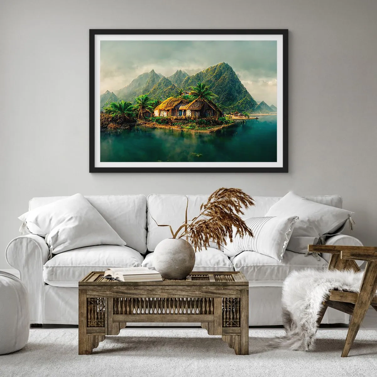 Poszter fehér keretben - Trópusi paradicsom - 50x40 cm