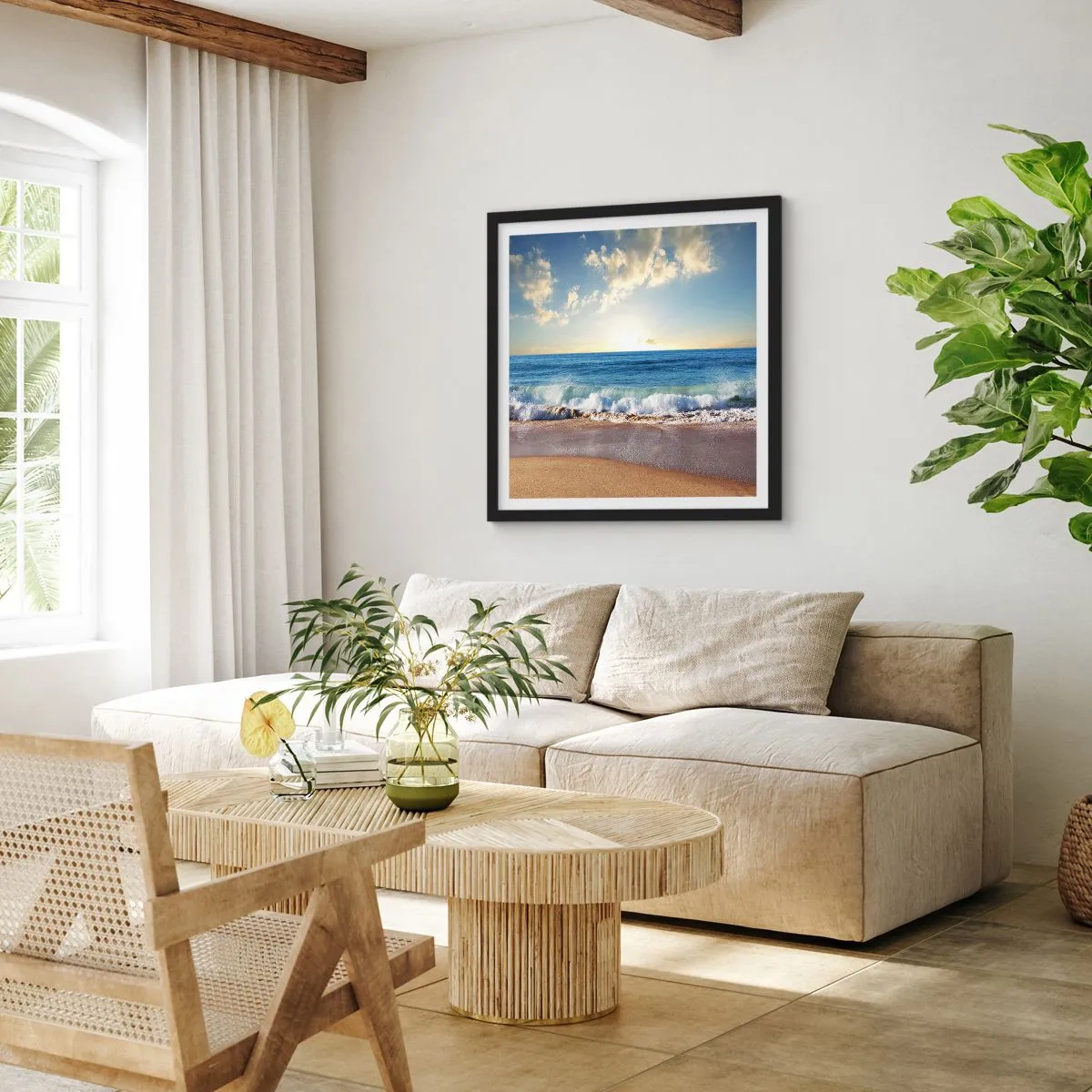 Poszter fehér keretben - Mozgás és nyugalom egyszerre - 50x50 cm