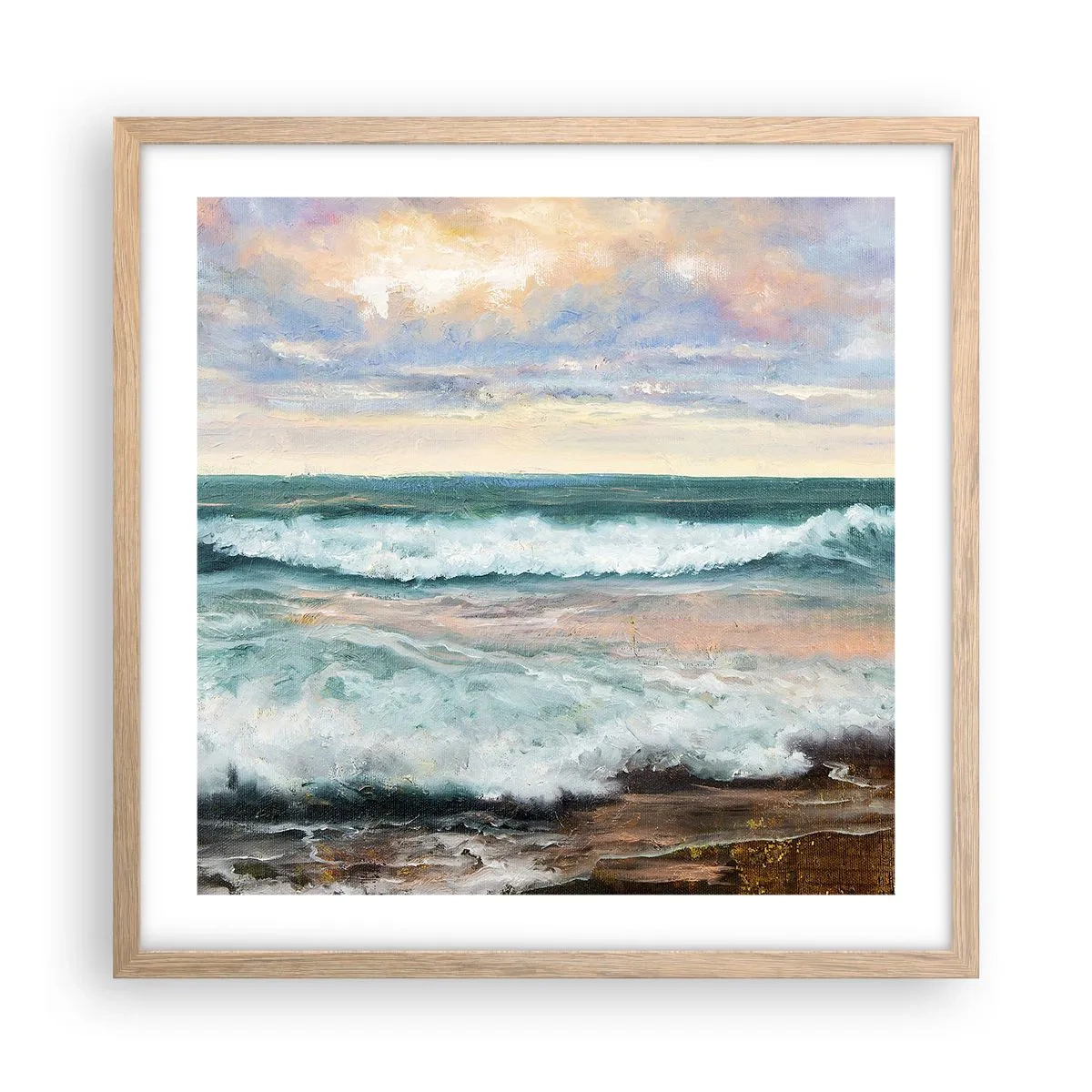 Poszter világos tölgy keretben - Itt kisimítod a lelked - 50x50 cm