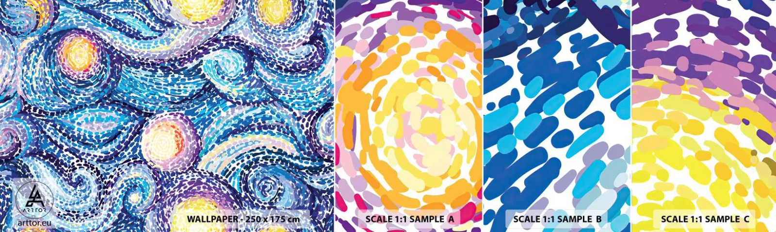 Fotótapéta Minta Standard Eco - Van Gogh képéből - Absztrakció, Darab, Festmény - 100x30 cm