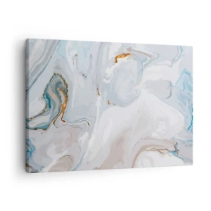 Vászonkép - Absztrakt hullámok kék és fehér árnyalatokban - 70x50cm - Felhabzott fehér - Modern fali dekoráció nappalihoz és hálószobához ARTTOR
