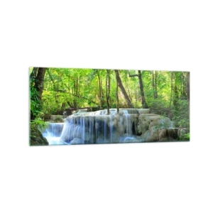 Üveg kép - Türkizbe és zöldbe merülni - 120x50 cm