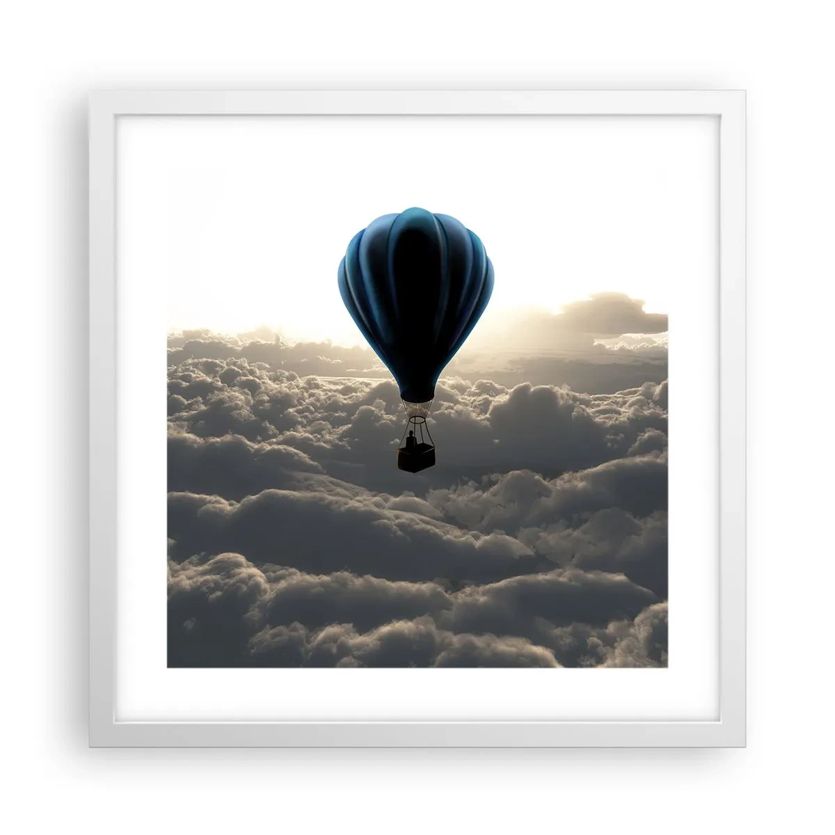 Poszter fekete keretben - Egy vándor a felhők felett - 40x40 cm