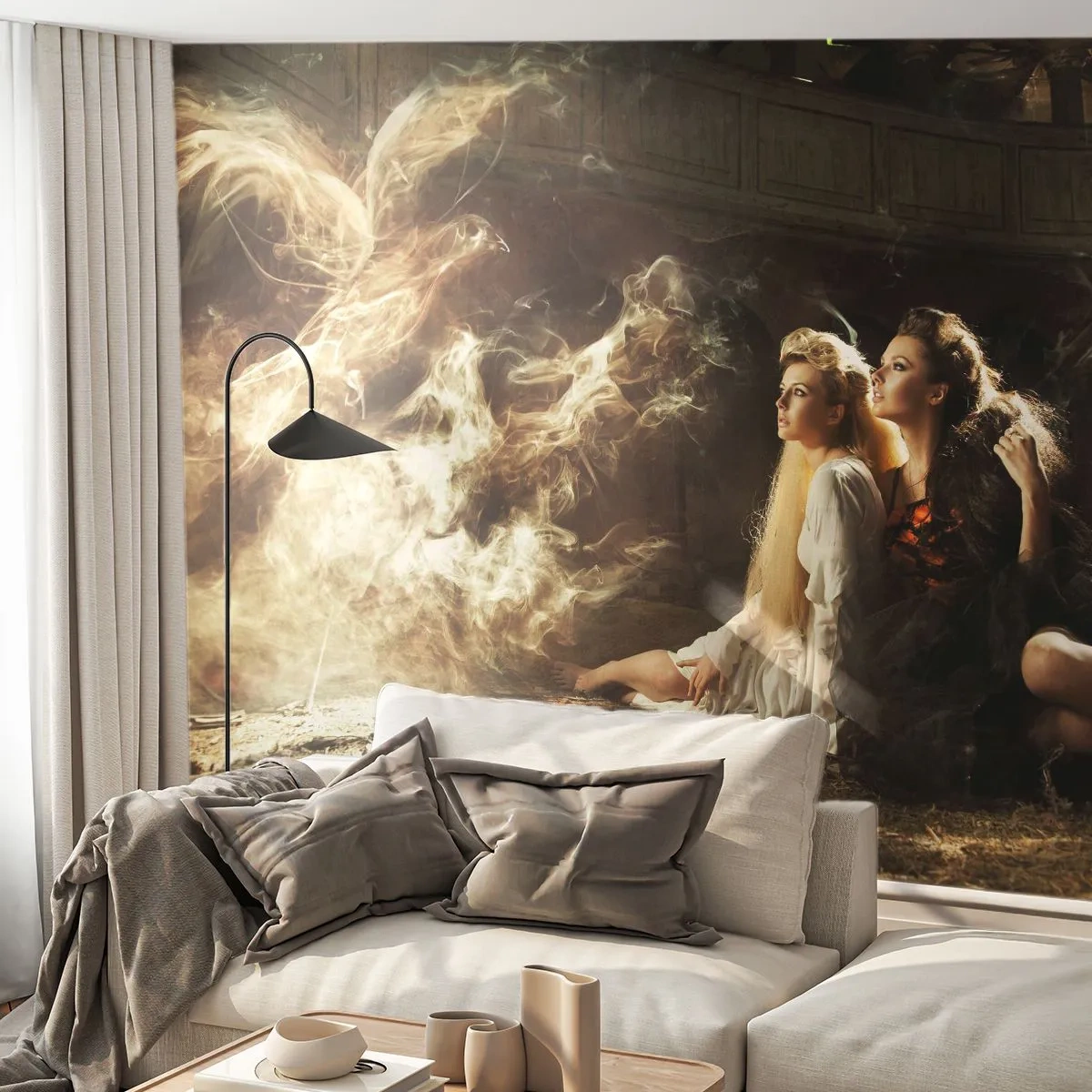 Fotótapéta Premium Sand - És lett költészet - Absztrakció, Főnix, Nő - 150x105 cm