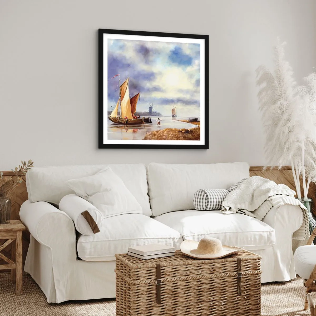 Poszter fehér keretben - A tengerészek visszatérése - 60x60 cm