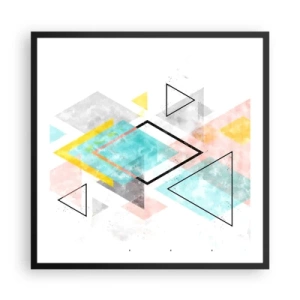 Poszter fehér keretben - Geometriai játék - 60x60 cm