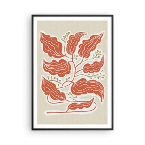 Poszter fehér keretben - Népi és korall - 70x100 cm