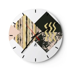 Falióra, Óra - Absztrakt motívum geometriai alakzatokkal és mintákkal - 30x30cm - Nem olyan egyszerű - Modern fali dekoráció nappalihoz, konyhához és hálószobához ARTTOR