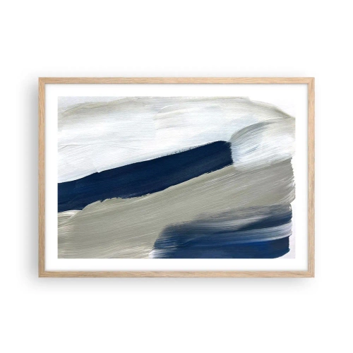 Poszter világos tölgy keretben - Találkozás a fehérrel - 70x50 cm