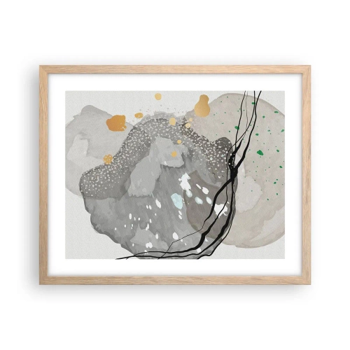 Poszter világos tölgy keretben - Organikus kompozíció - 50x40 cm