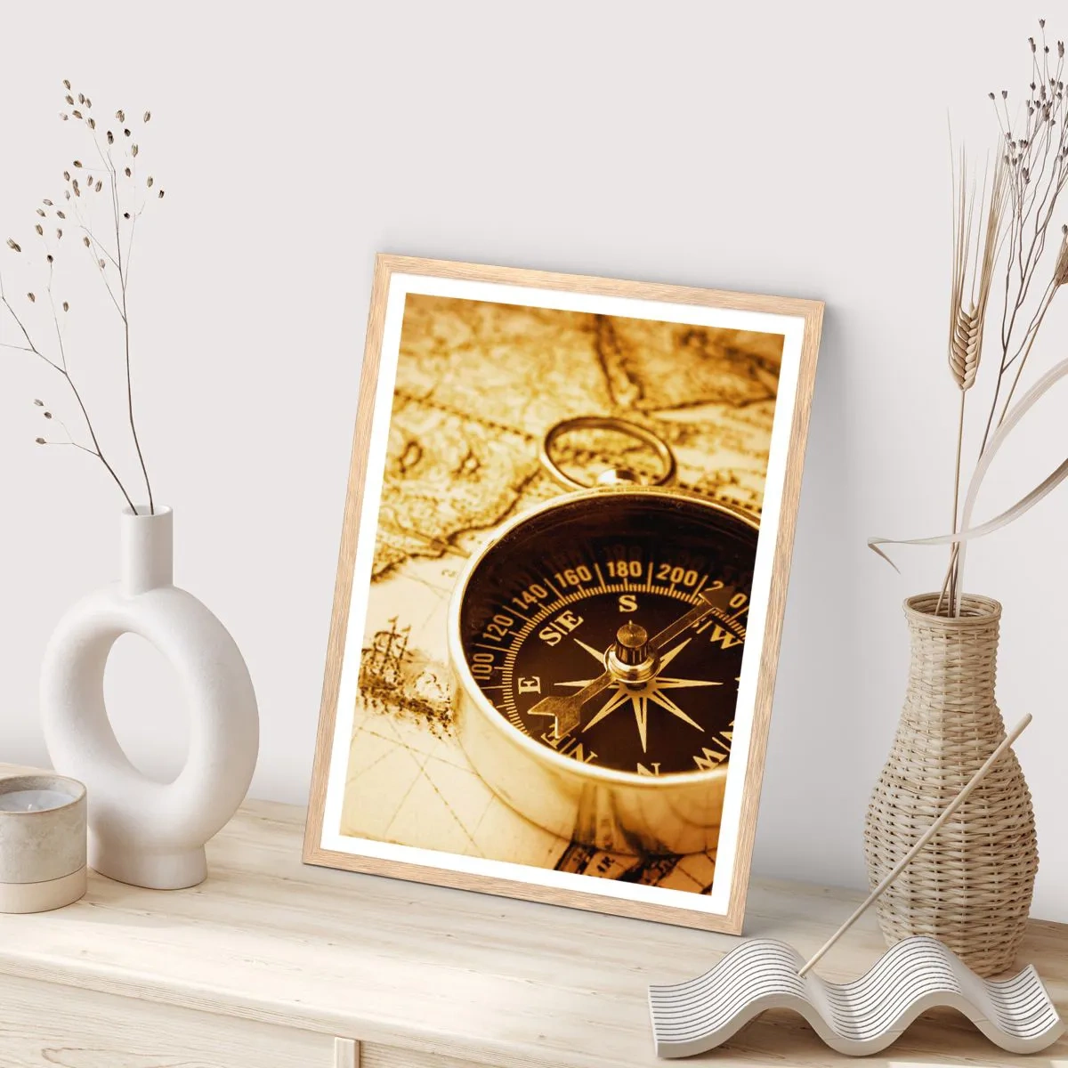 Poszter világos tölgy keretben - Keletre, vagy nyugatra? - 70x100 cm