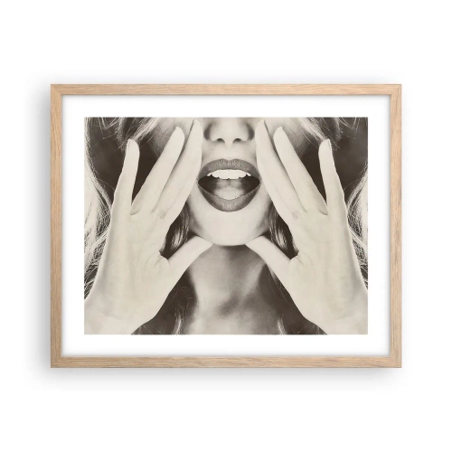 Poszter világos tölgy keretben - Jövök már! - 50x40 cm