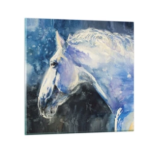 Üveg kép - Portré kék fényben - 30x30 cm