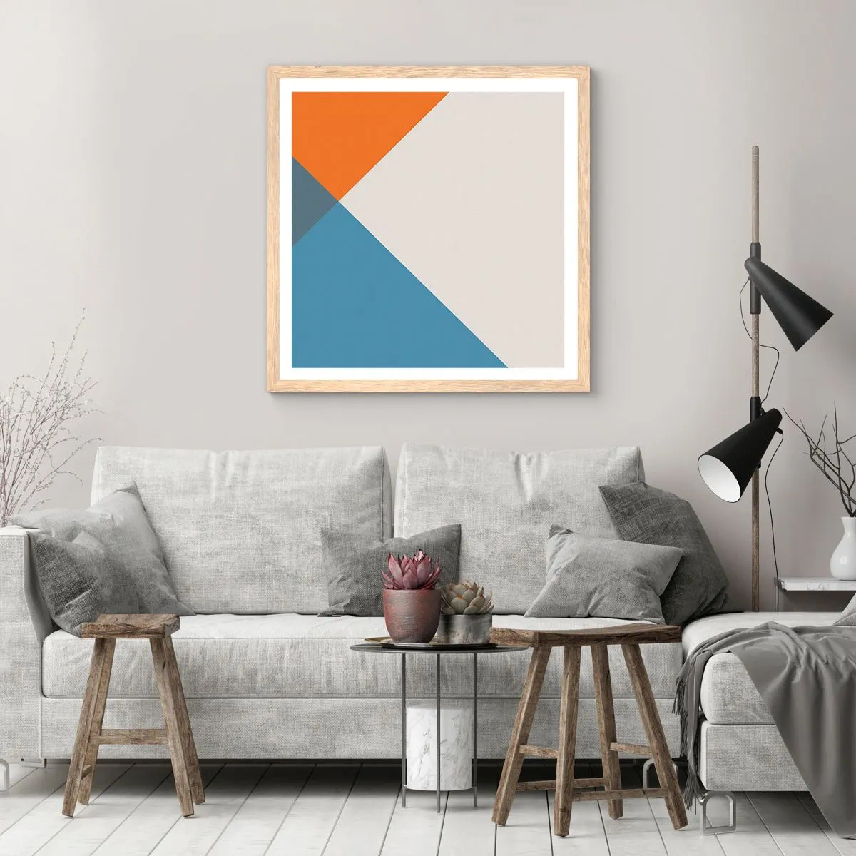 Poszter világos tölgy keretben - Szögben… - 30x30 cm