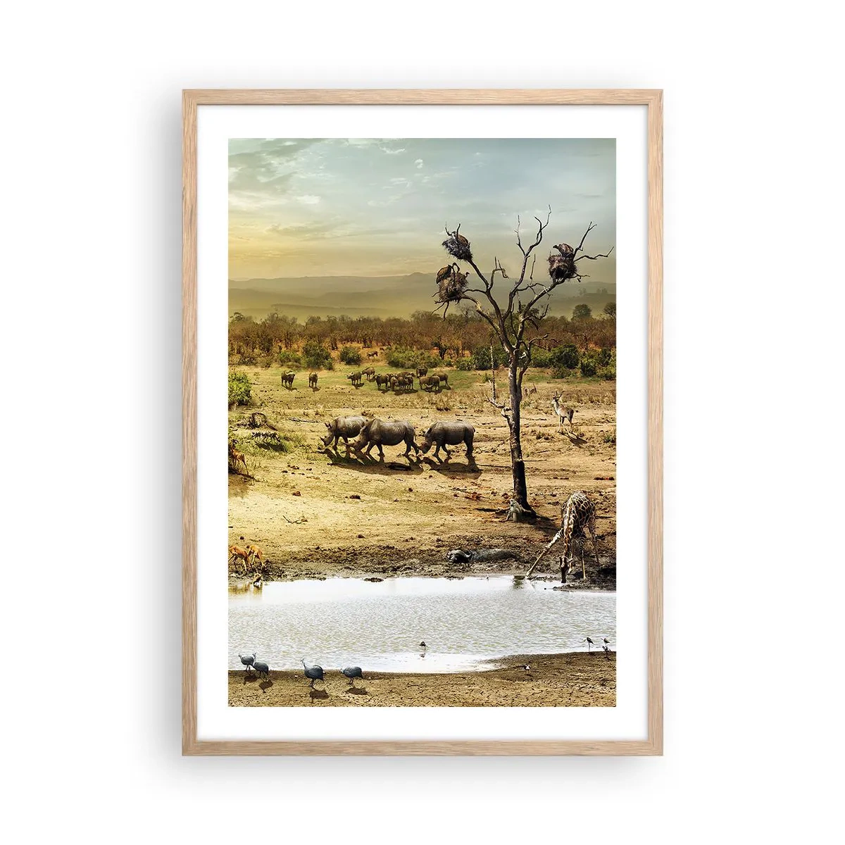 Poszter világos tölgy keretben - „Z Edenu zaś wypływała rzeka…" - 50x70 cm