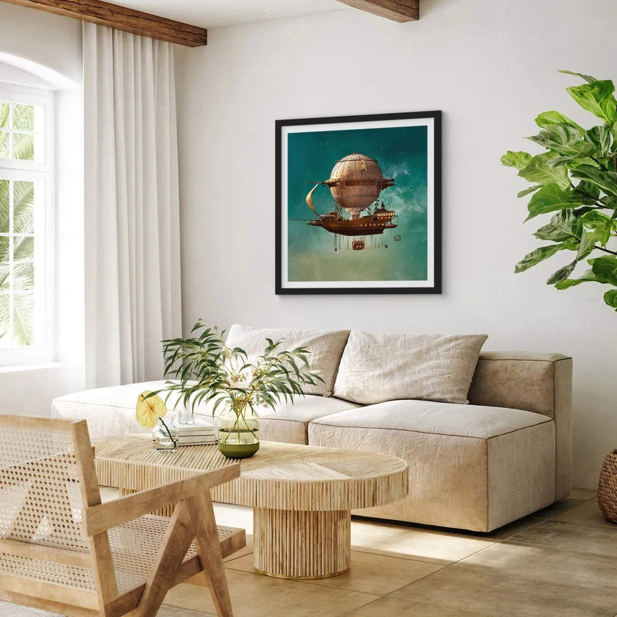 Poszter fehér keretben - Julius Verne üdvözöl - 40x40 cm