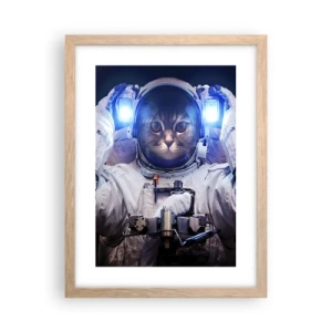 Poszter világos tölgy keretben - Houston, baj van - 30x40 cm