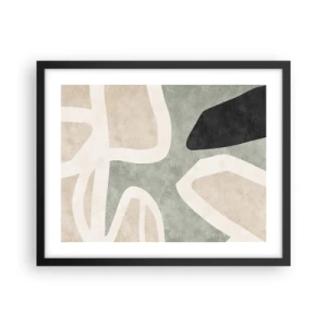 Poszter fehér keretben - Kompozíció fekete témával - 50x40 cm
