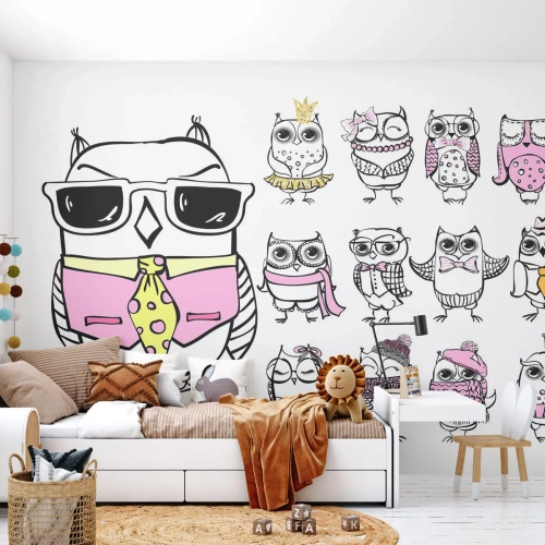 Öntapadós Fotótapéta Deluxe Sticker - Annyi lejátszandó szerep - Gyerekeknek, Bagoly, Gyerekek - 150x105 cm