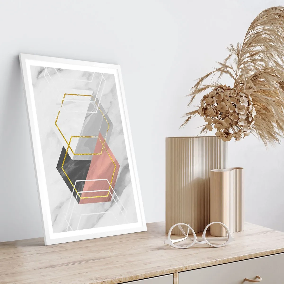 Poszter fekete keretben - Lánc kompozíciója - 70x100 cm