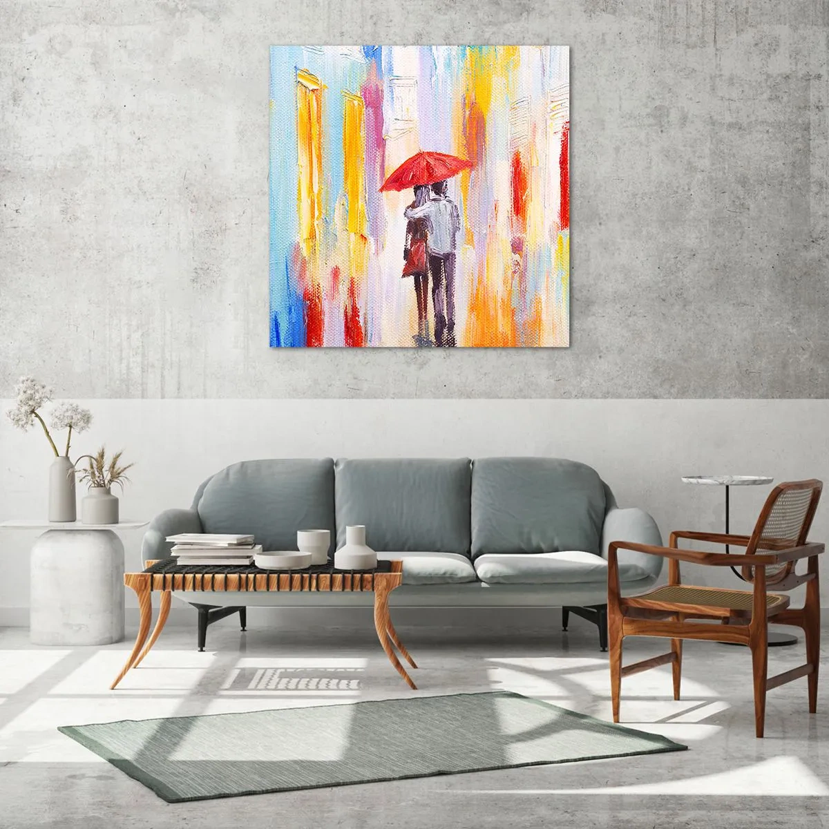 Üveg kép - Hadd essen az eső - 60x60 cm