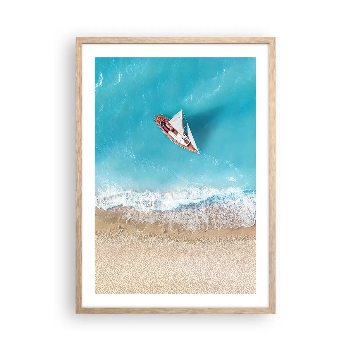 Poszter világos tölgy keretben - A kék és az arany határán - 50x70 cm