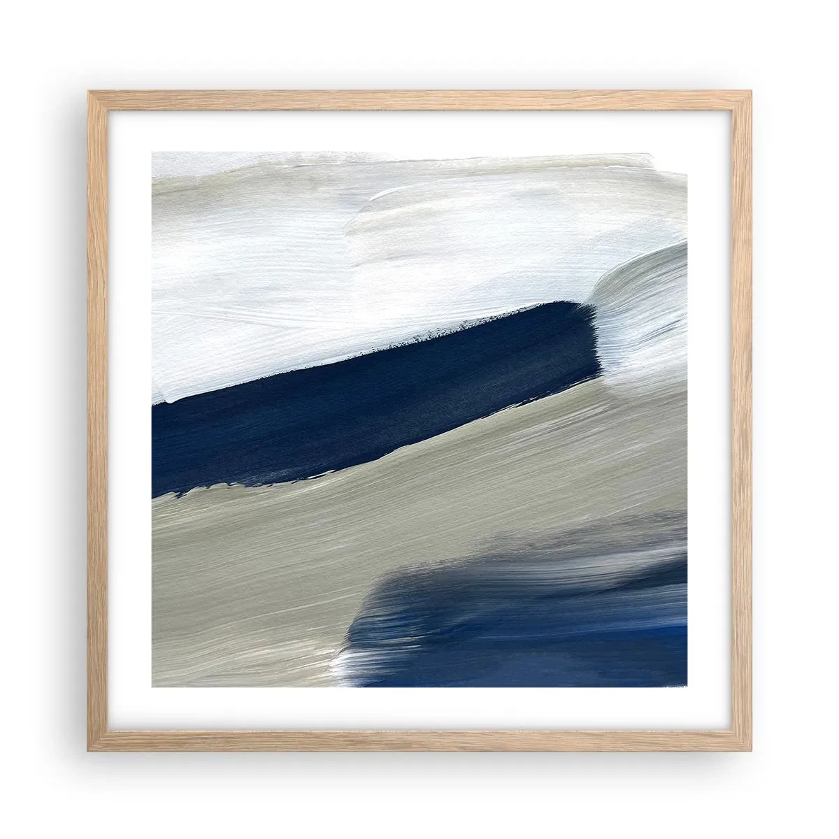 Poszter világos tölgy keretben - Találkozás a fehérrel - 50x50 cm