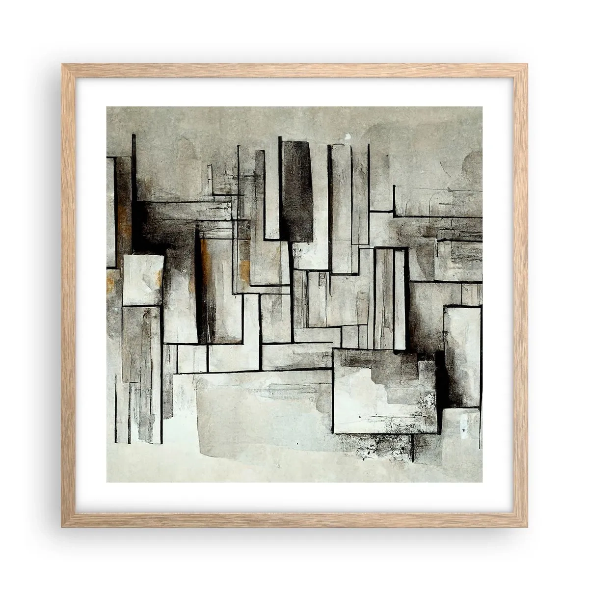 Poszter világos tölgy keretben - Az egyszerűség ereje - 50x50 cm