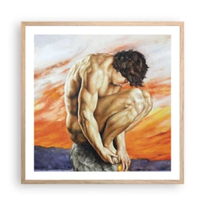 Poszter világos tölgy keretben - Elmerülve önmagában - 60x60 cm