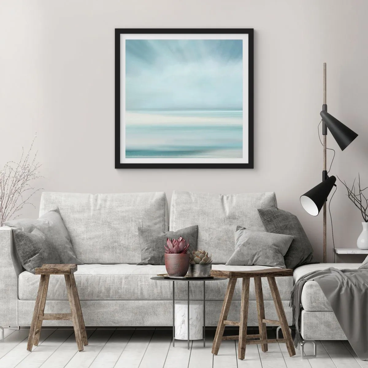 Poszter fehér keretben - Béke egészen a horizontig - 30x30 cm