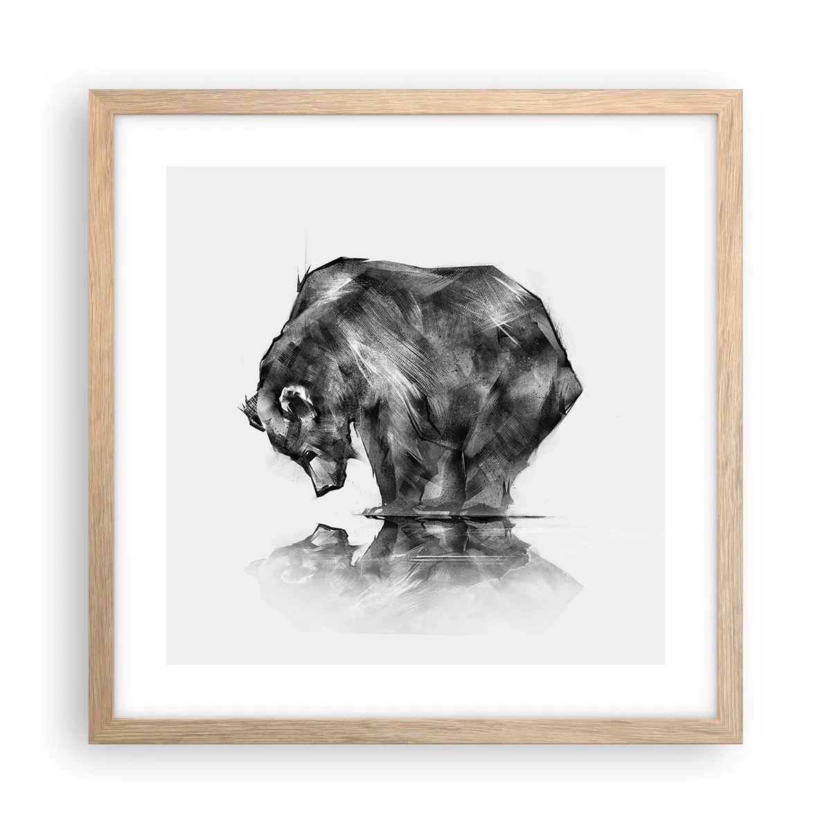 Poszter világos tölgy keretben - Jó látni rokont - 40x40 cm