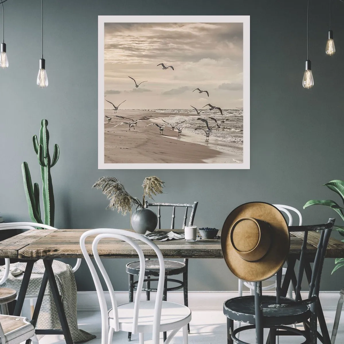 Poszter - A tenger hangja, a madarak éneke - 50x50 cm