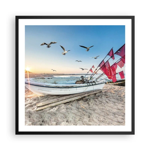 Poszter fehér keretben - Megérdemelt pihenés - 60x60 cm